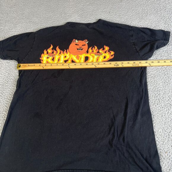 Ripndip Lord Nermal Devil Flames T-Shirt Mens Large Black Funny Parody Cartoon - Picture 5 of 6